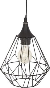 Czarna metalowa lampa wisząca o przewodowej strukturze D 19 cm Nowoczesna