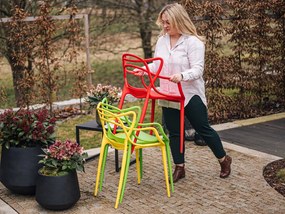 Zestaw 4 szt. plastikowych krzeseł KATO, żółty