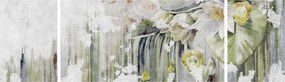 Obraz - Białe kwiaty, vintage (170x50 cm)