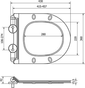 Mexen deska wolnoopadająca slim, duroplast, czarna mat - 39010185