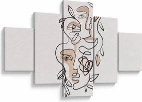 Obraz - Makijaż twarzy ze sztuką linii (125x70 cm)