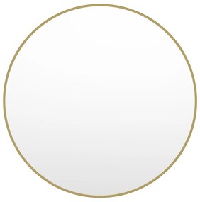 Lustro okrągłe ścienne dużych rozmiarów z metalu - śr. 150 cm - Złoty - RONDIA