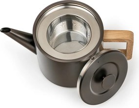 Szary dzbanek do herbaty ze stali nierdzewnej z sitkiem 1,1 l Duet Narvik – Bredemeijer