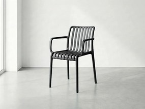 Plastowe krzesło TREGO z podłokietnikami, antracytowe