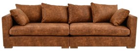 Koniakowa sofa z imitacji skóry 266 cm Hamburg – Scandic