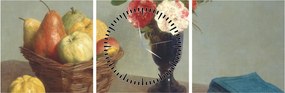 Obraz - Henri Fantin-Latour, Still  Life, reprodukcje (z zegarem) (90x30 cm)