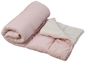 Całoroczna pikowana kołdra 140x200 cm z włókna pustego, różowa