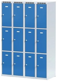 Alfa 3 Szafka skrytkowa S6, 6 schowków, 1800 x 600 x 500 mm, zamek obrotowy, drzwi ciemnoszare