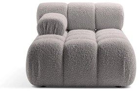 Jasnoszary moduł sofy z materiału bouclé (lewostronny) Bellis – Micadoni Home