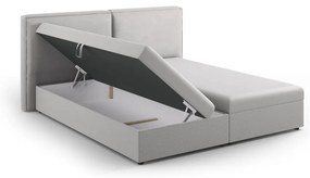 Jasnoszare łóżko boxspring ze schowkiem 180x200 cm Arendal – Cosmopolitan Design