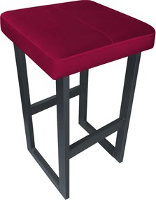 Hoker ALEX krzesło barowe tkanina Welur podstawa metalowa : Kolor Stelaża - Grafit, Kolor tkaniny - VELVET - MG31, Wysokość - 75 cm