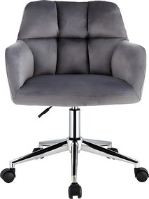 Fotel biurowy – welur – kolor szary – regulacja wysokości - PEGA