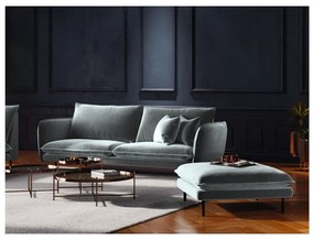 Jasnoszara aksamitna sofa Cosmopolitan Design Vienna, 230 cm