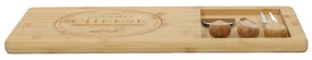 Bambusowa deska do serów i przekąsek + 3 noże