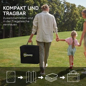 Outsunny Mata zewnętrzna obrotowa, wodoodporna, wzór liści, 182x274cm, Niebieski/Kremowy