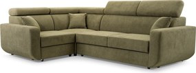 Masseno Narożnik RENO z funkcją spania i pojemnikiem na pościel Narozniki L, Rozkładana sofa - Zielony, VELO 629