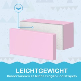 HOMCOM Miękkie klocki dla dzieci, rozwijające kreatywność, skóra ekologiczna, 40x40x20 cm, Wielokolorowy, 1-3 lata