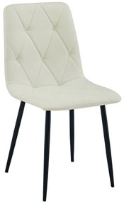 Kremowe krzesło do kuchni LIBRA z czarnymi nogami