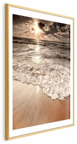 Plakat Przestrzeń fal 21x30 cm z ramą złotą z marginesem ARTGEIST B