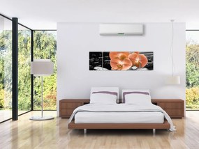Obraz - Pomarańczowe orchidee (170x50 cm)