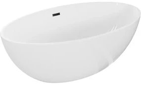 Mexen Nike wanna wolnostojąca 175 x 100 cm, biała, przelew czarny - 54071751000-70