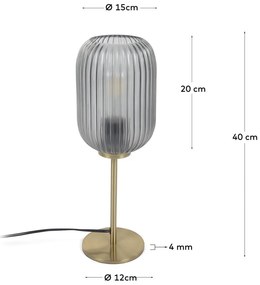 Lampa stołowa w kolorze złota ze szklanym kloszem (wys. 40 cm) Hestia – Kave Home