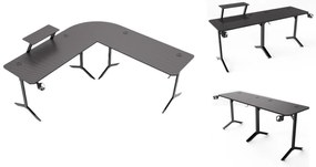 Biurko Gamingowe Komputerowe Narożne dla gracza Carbon