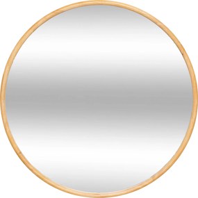 Lustro ścienne KIM w drewnianej ramie, Ø 75 cm