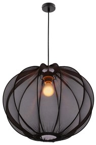 Czarna lampa wisząca z tekstylnym kloszem ø 52 cm Mellow – Candellux Lighting