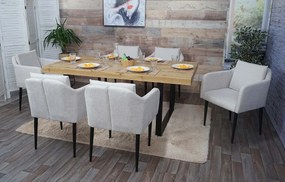 Krzesło do jadalni MCW-H93 (zestaw 6 sztuk),  tkanina/tekstylia kremowo-beżowy