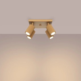 Plafon czteropunktowy KARBON 4 złoty kwadratowy SOLLUX  LIGHTING