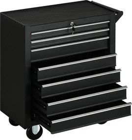 DURHAND Wózek narzędziowy, 2 małe i 5 dużych szuflad, stal, do 150 kg, 69 x 33 x 75 cm, czerwony | Aosom PL