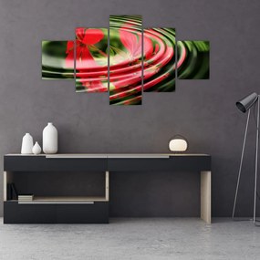 Abstrakcyjny obraz - kwiaty w falach (125x70 cm)