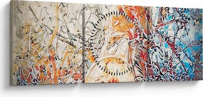 Obraz - Mozaikowa abstrakcja (z zegarem) (90x30 cm)