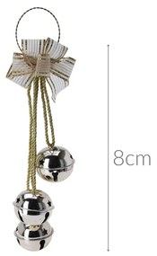 Dekoracja świąteczna na drzwi - kokarda na kole, 3 dzwoneczki