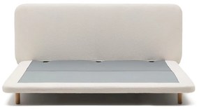 Beżowe tapicerowane łóżko dwuosobowe 160x200 cm Odum – Kave Home