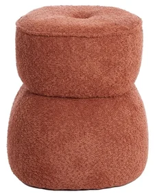 Pomarańczowy puf z materiału bouclé Leyla – Light &amp; Living