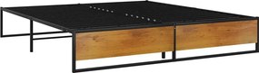 Czarne metalowe łóżko w stylu loftowym 200x200 cm C6-R35
