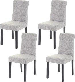 Krzesło do jadalni MCW-E58 (zestaw 4 sztuk),  tkanina/tekstylia szary, ciemne nogi