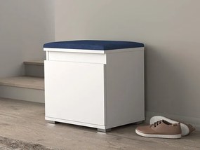 Minimalistyczna szafka na buty biały + granat - Venix 5X