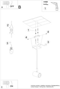 Plafon NORANO czarny SOLLUX  LIGHTING