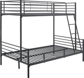 Łóżko Piętrowe Młodzieżowe 90x200 cm/ 120x200 cm TRES Metalowe Czarne