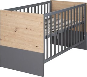 Szaro-naturalne łóżeczko 60x120 cm Anna – Roba