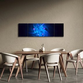 Nowoczesny obraz niebieskiej abstrakcji (170x50 cm)