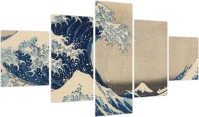 Obraz - Katsushika Hokusai, Under the Wave off Kanagawa, reprodukcje (125x70 cm)