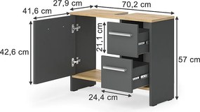 Szafka na wannę antracyt 70.2x27.9x57 karli