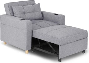 Fotel do Spania SOLOR Rozkładany Amerykanka Szary Nowoczesny