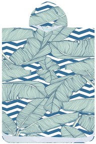 Ponczo plażowe NAVARI niebieskie 80x145 cm