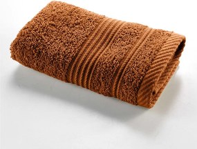 Bawełniany ręcznik frotte w kolorze terakoty 30x50 cm Tendresse – douceur d'intérieur