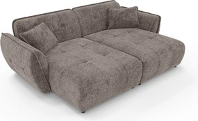 Szarobrązowa sofa z tkaniny szenilowej z szezlongiem 252 cm Nelia Big – Ropez